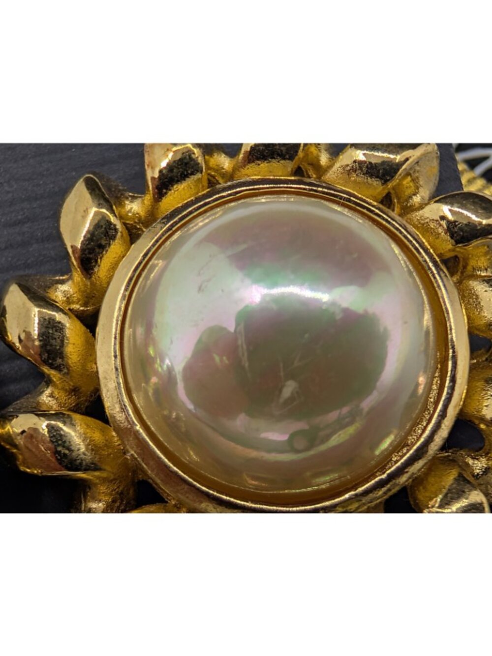 Vtg Christian Dior Faux Pearl Gold tone Chain Earrings 1.25"  Designer Runway - Picture 8 of 16